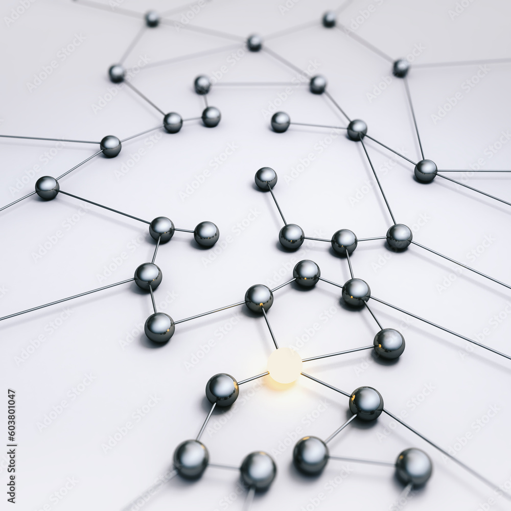 Poster connection concept target market cyberspace. clients database