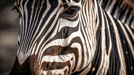 Close up of a zebra. Generative AI