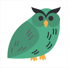 Colorful owl icon. Vector on white background