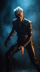 Photo realistic science-fiction, fantasy, illustration of a synthwave, spaceship pilot or smuggler. Anatomy and lighting reference. Generative AI.