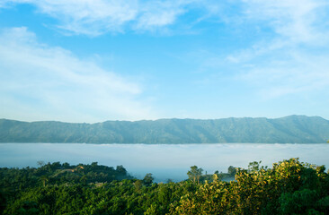 panorama of beautiful countryside of Bandarban, Bangladesh. sunny afternoon. wonderful springtime...