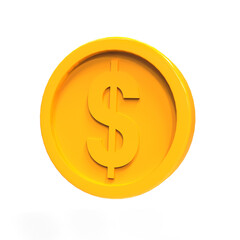 Obraz premium 3d illustration dollar coin icon money 3d render 