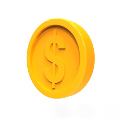 Obraz premium 3d illustration dollar coin icon money 3d render 