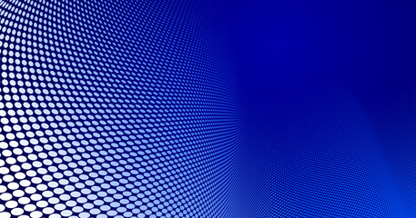 Dark blue dots in 3D perspective vector abstract background, multimedia internet information theme, wave stream of science technology or business blank template for ads.