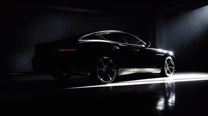 Fototapeta na wymiar luxury black sportscar fast design
