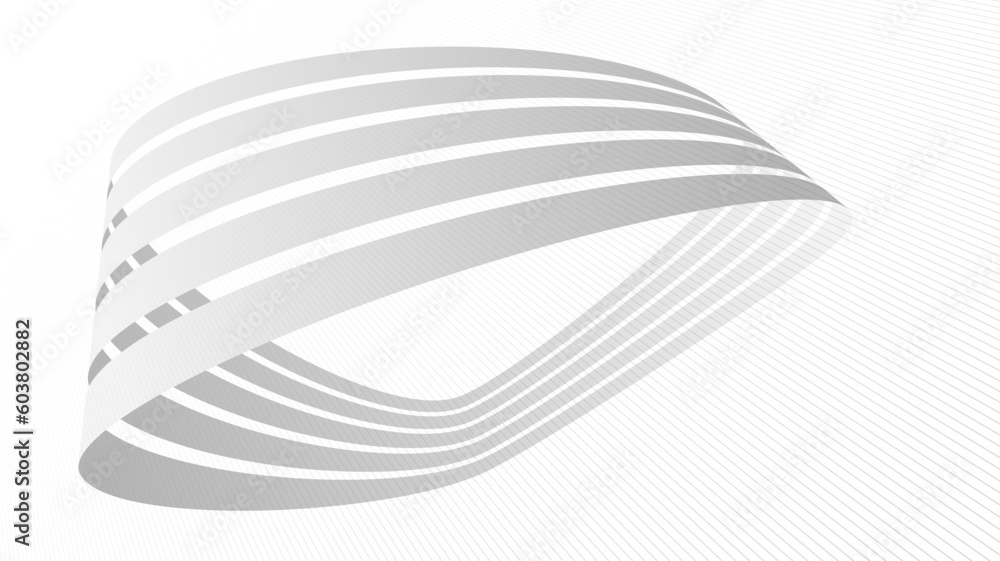 Poster lines in perspective vector abstract background in light grey and white monochrome, 3d dimensional s