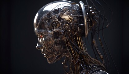 robotic head style of futuristic