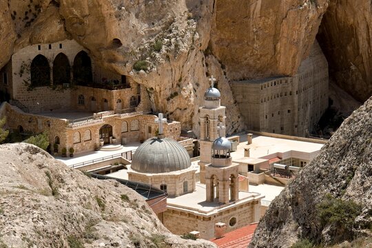 The Convent of Saint Thecla is a Greek Orthodox convent in Maaloula, Syria. It is administered by the Greek Orthodox Patriarchate of Antioch. Built in 1935. Syria.