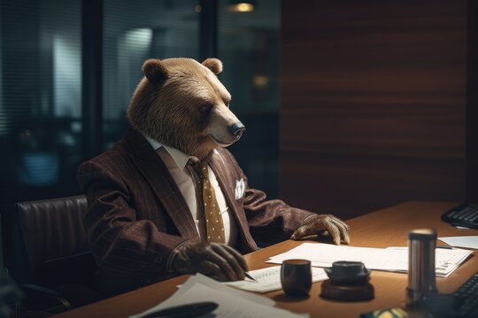 anthropomorphism - Animal with human characteristics - Businessman - CEO - Accountant - Lawyer - Writer - Teacher - Guru - executive - Illustration created with generative ai