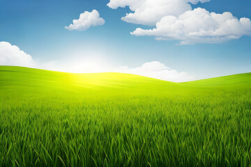 Fototapeta na wymiar fresh spring green grass brhind white background