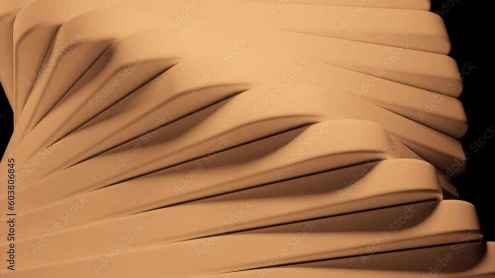 Poster rotating 3d spiral of geometric lines. design. 3d rotating spiral column with lines. 3d spiral struc