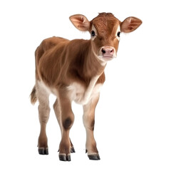 baby cow on a transparent background, Generative ai