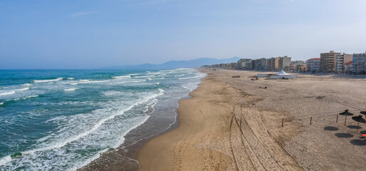 Sea coast near Perpignan, Languedoc-Roussillon, France, South Europe