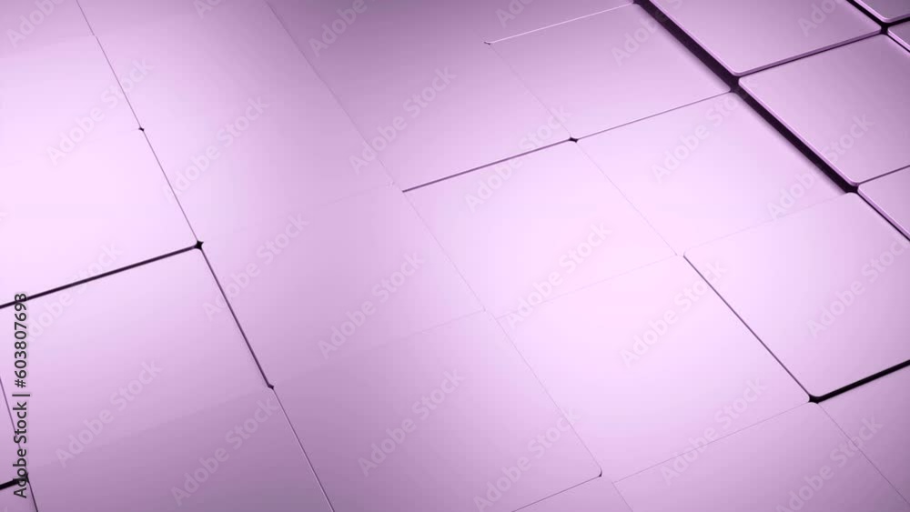 Aufkleber 3d surface with moving tiles. design. metal square tile moves on surface. smooth square tile moves i
