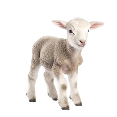baby Sheep on a transparent background, Generative ai