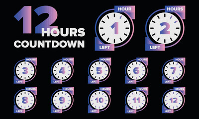 Number of days hour countdown vector