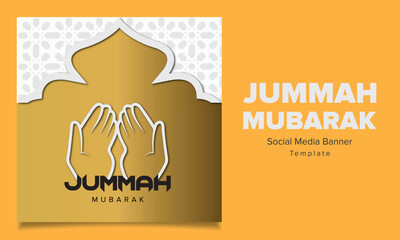 Jummah mubarak wishes banner for social media feed 