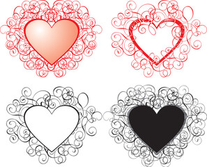 Valentine background, hearts, vector illustration