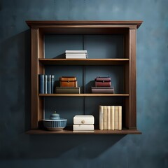 Fototapeta na wymiar wooden shelf with books