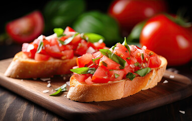 Bruschetta created with Generative AI technology