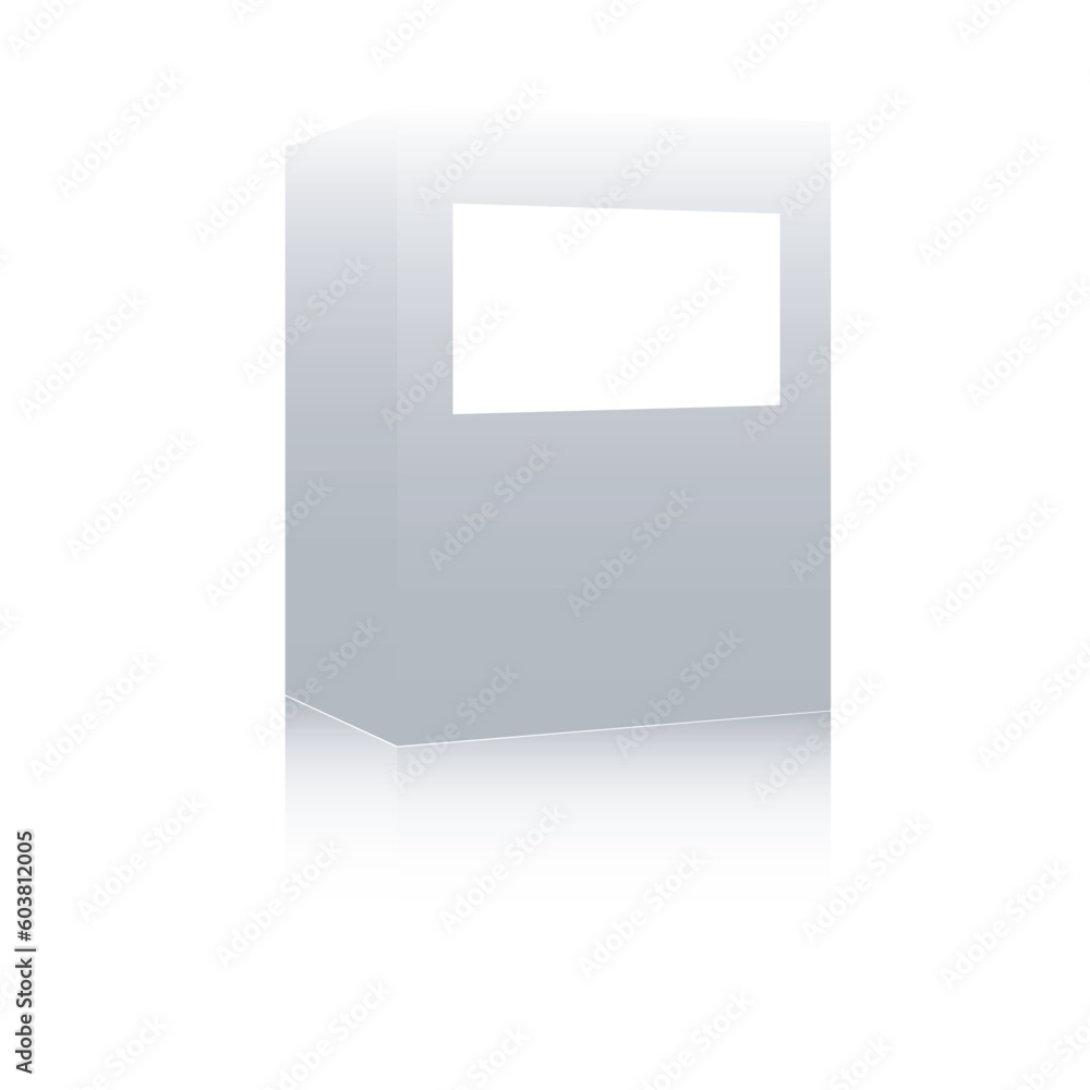 Poster White box with copy space for text messages. Vector format.