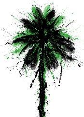 Fototapeta na wymiar Vector illustration of a grunged coconut palm tree