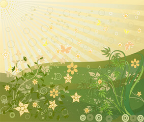 Fototapeta na wymiar Abstract floral background - vector illustration
