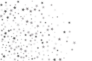 Fototapeta premium Star confetti. Silver casual confetti background. Bright design pattern.