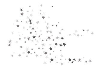 Star confetti. Silver casual confetti background. Bright design pattern.