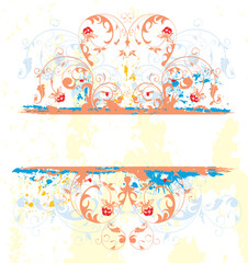 Fototapeta na wymiar Grunge paint flower frame, element for design, vector illustration
