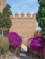 Fototapeta na wymiar Battlements of Alcazaba of Almería