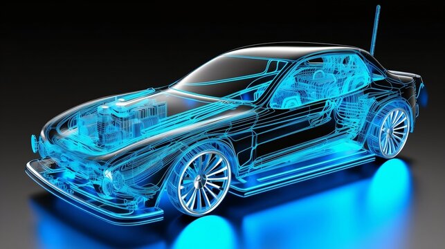 finite element analysis of a car, isolated industrial computer aided system data, magnitude of displacement and deformation vibro investigation