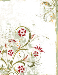 Grunge paint floral background , element for design, vector illustration