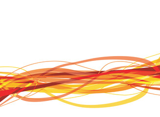 Vector illustration of red and yellow ribbons tangled together