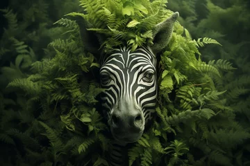 Photo sur Plexiglas Zèbre zebra in the forest