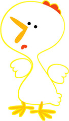 cartoon scene with happy chicken rooster illustration for kids