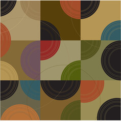 Retro Circles n Cubes (Vector) Spot illustration of stylish, retro boxes and circles. All  boxes are complete so you can move them around! Easy-edit vector file--No transparencies or strokes!