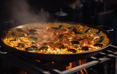 paella created with Generative AI technology