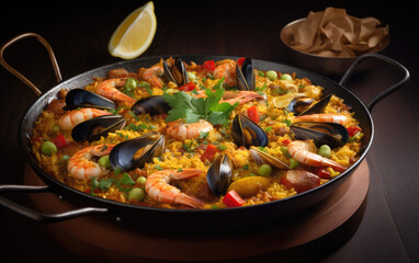 paella created with Generative AI technology
