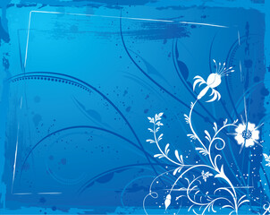 Fototapeta na wymiar Abstract grunge floral frame, element for design, vector illustration