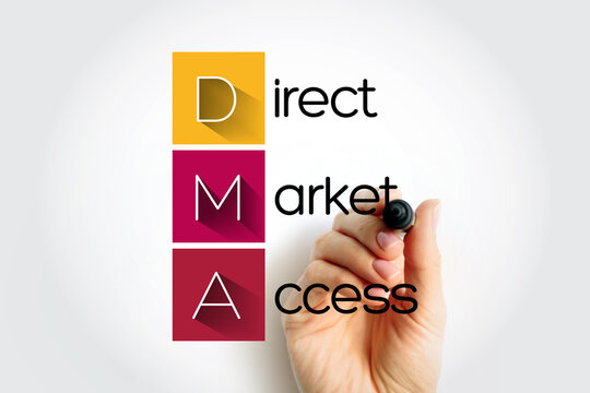 DMA - Direct Market Access acronym, business concept background