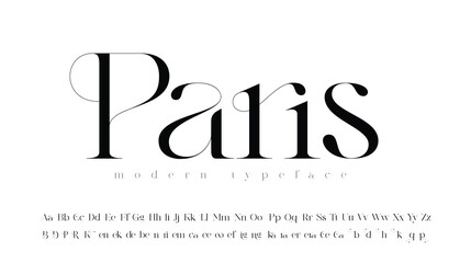 Thin serif font in modern style, this typeface has a big set of ligatures and alternates and can be used for logos - obrazy, fototapety, plakaty