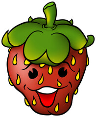 Smiling Strawberry - High detailed and coloured cartoon vector illustration