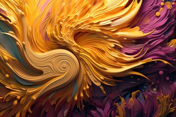 abstract fractal background with gold