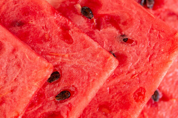 Juicy fresh watermelon macro, delicious summer food