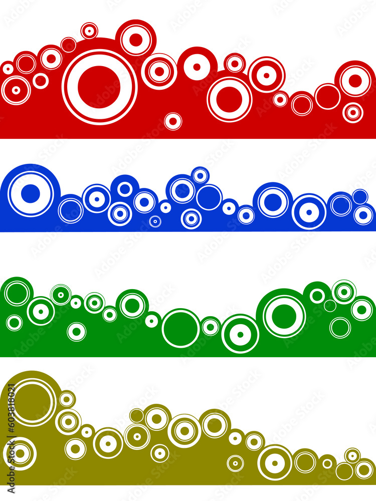 Poster landscape circle vector elements. each in a separate group, and easy to change colors etc.