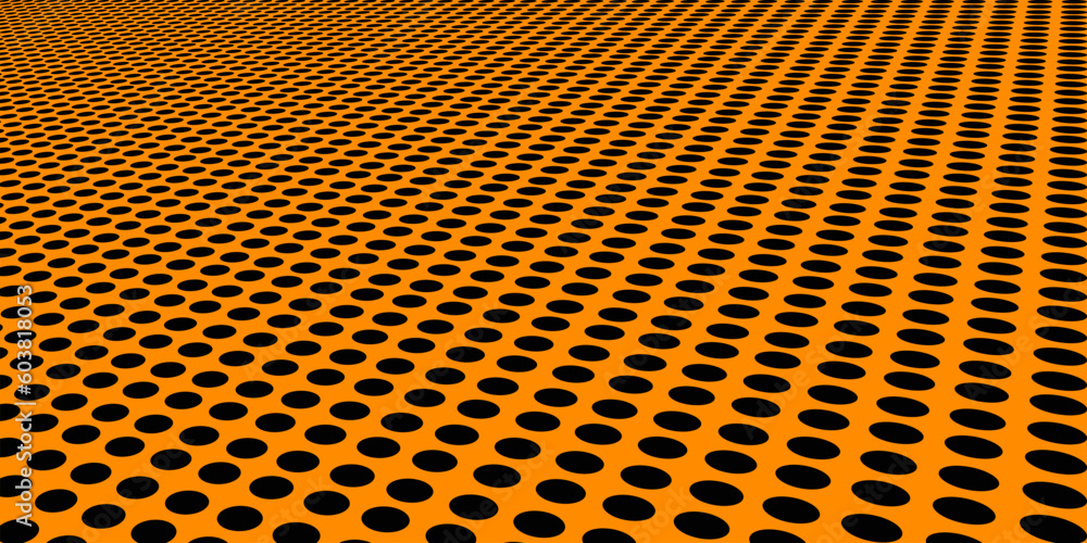 Poster floor of warped black circles - transparent vector graphic element can be overlaid on other images e