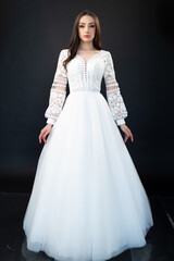 Stylish fashion woman bride wedding dress