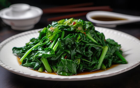 stir fried green vegetable created with Generative AI technology