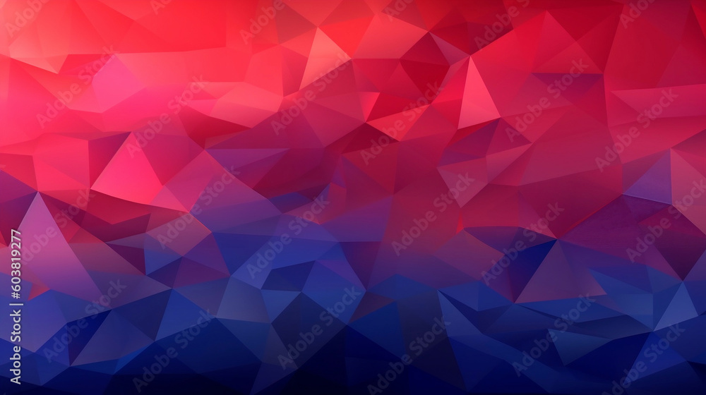 Poster abstract background pattern of low poly crystal illustration in multi red and pink color. generative